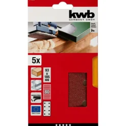 Schleifstreifen Quick-Stick Holz und Metall 93 x 185 mm K80 ^ kwb Online
