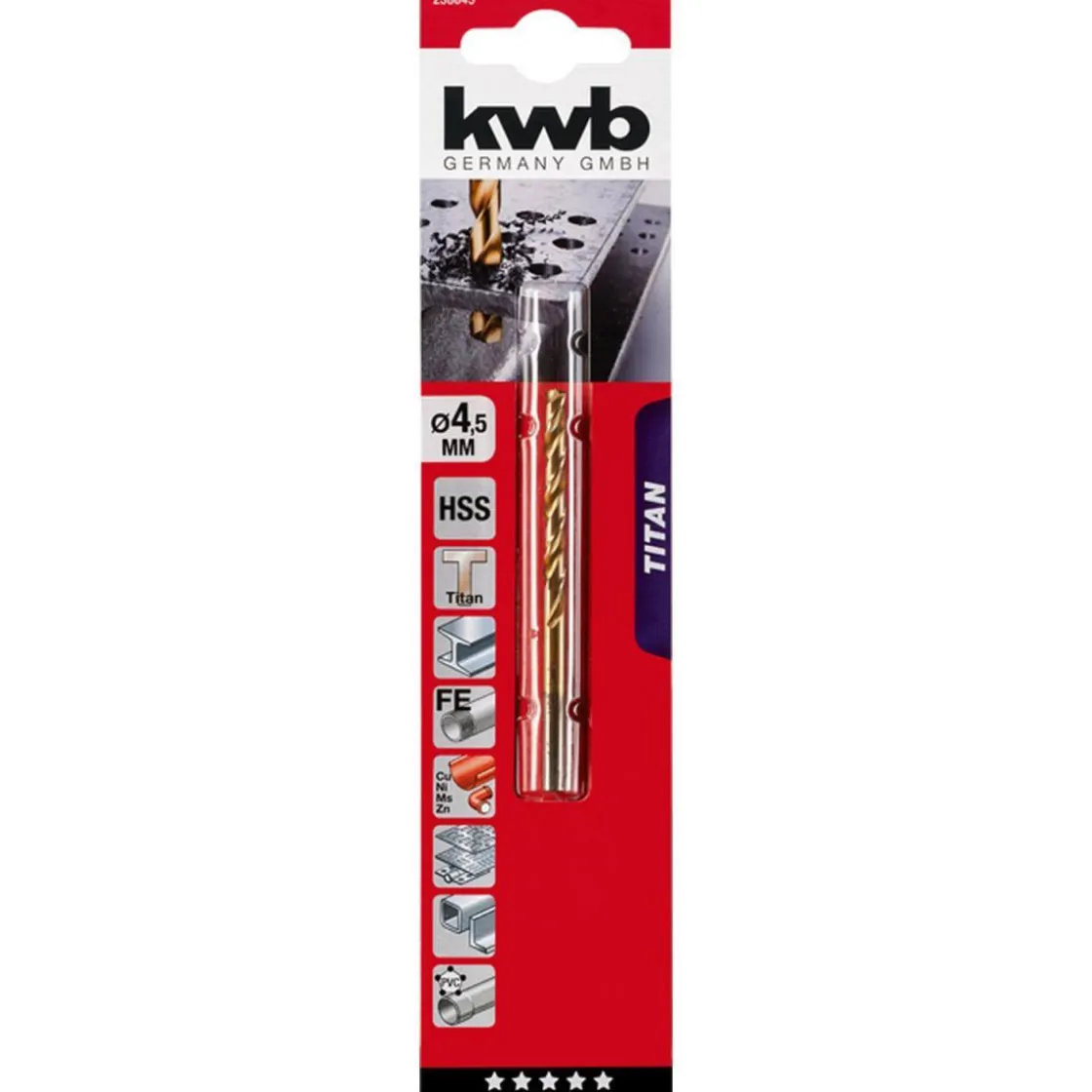 Spiralbohrer Titan Durchmesser 4,5 mm ^ kwb Outlet