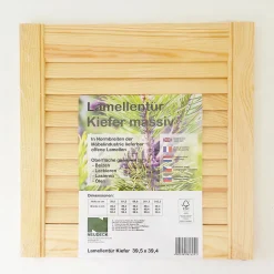 Lamellentür 39,5 x 39,4 x 2 cm Kiefer massiv ^
