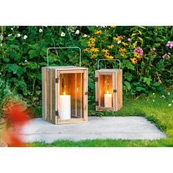 Laterne Kartoffelkistenlook Holz 29 x 45 cm ^ Hot