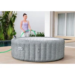 LAY-Z-SPA Whirlpool Bali 196x71cmGrau Rattan Rund ^ Bestway Outlet