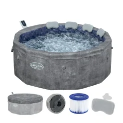 LAY-Z-SPA Whirlpool Carrara 170x65Foam Spa UltraFit Smart grau ^ Bestway Sale