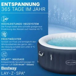 Lay-Z-Spa Whirlpool Miami AirJet4 Personen Dm. 180x66 cm, Dunkelblau ^ Bestway Outlet