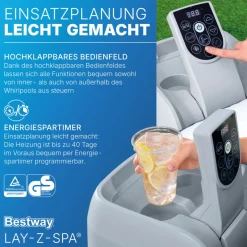Lay-Z-Spa Whirlpool Miami AirJet4 Personen Dm. 180x66 cm, Dunkelblau ^ Bestway Outlet