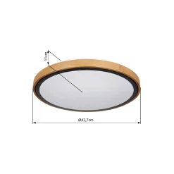 LED DL Bruno D43,7cm holz-schwarz24W 1000lm CCT3000/4500/6000K ^