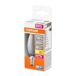 LED Kerze dim E14 470lm 2.700K 40 WErsatz warmweiss Filament matt ^ Osram Sale