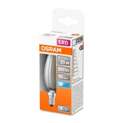 LED Kerze E14 250lm 4.000K25 W Ersatz kaltweiss Filament matt ^ Osram Hot