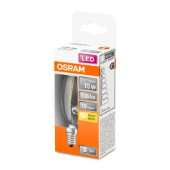 LED Kerze E14 136lm 2.700K 15 WErsatz warmweiss Filament klar ^ Osram