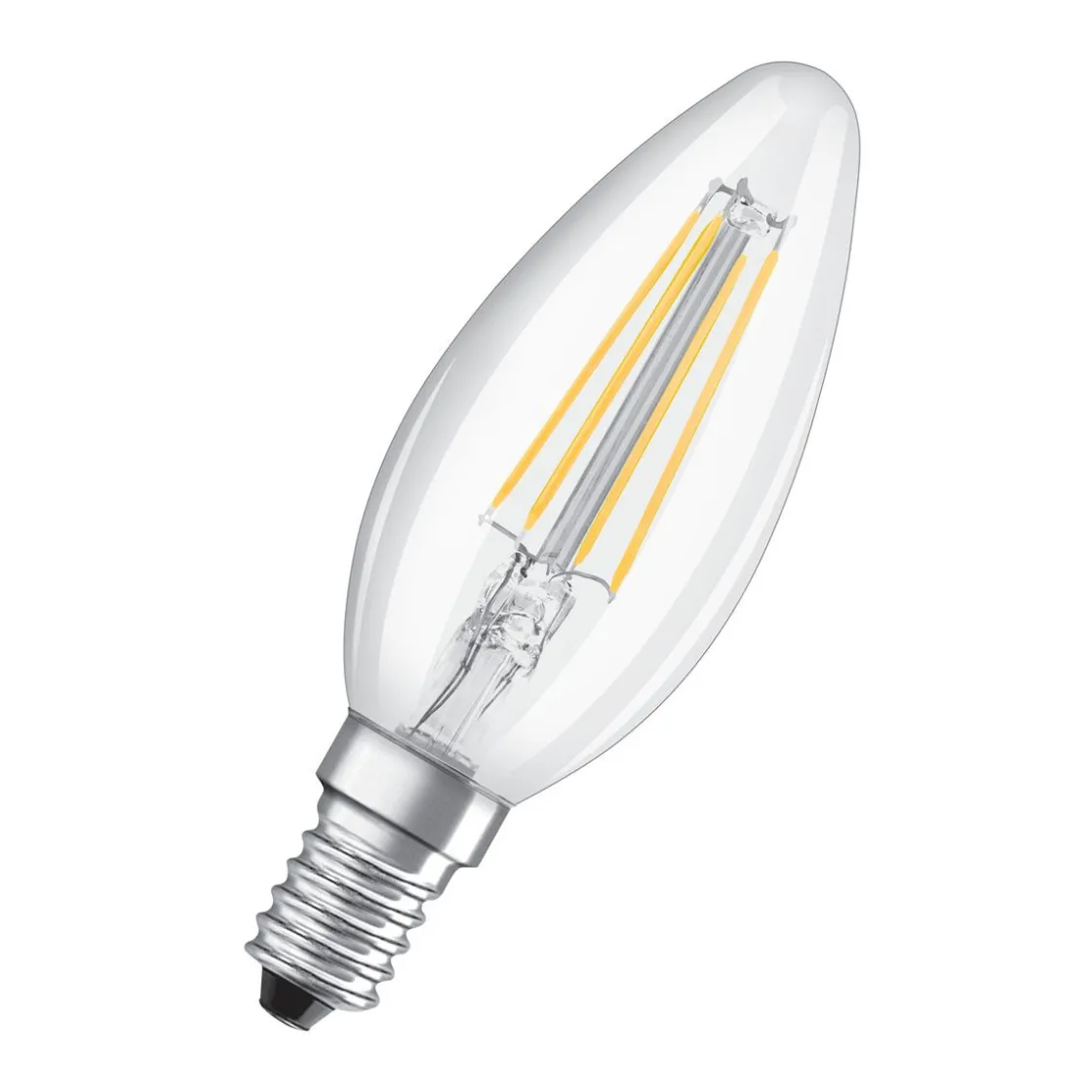 LED Kerze E14 470lm 2.700K 40 WErsatz warmweiss Filament klar ^ Osram Sale