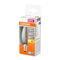 LED Kerze E14 136lm 2.700K 15 WErsatz warmweiss Filament matt ^ Osram Clearance