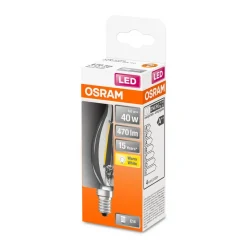 LED Kerze windstoss E14 470lm 2.700K40 W Ersatz warmweiss Filament klar ^ Osram Discount