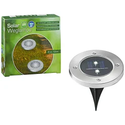 LED-Solar-Wegeleuchte inkl Erdspieß 12 cm silber ^