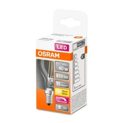 LED Tropfen dim E14 470lm 2.700 K40 W Ersatz warmweiss Filament klar ^ Osram Hot