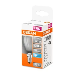 LED Tropfen E14 470lm 4.000K 40 WErsatz kaltweiss Filament matt ^ Osram New
