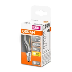 LED Tropfen E14 136lm 2.700K 15 WErsatz warmweiss Filament klar ^ Osram Discount