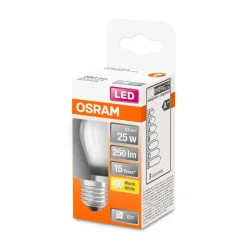 LED Tropfen E27 250lm 2.700K 25 WErsatz warmweiss Filament matt ^ Osram Online