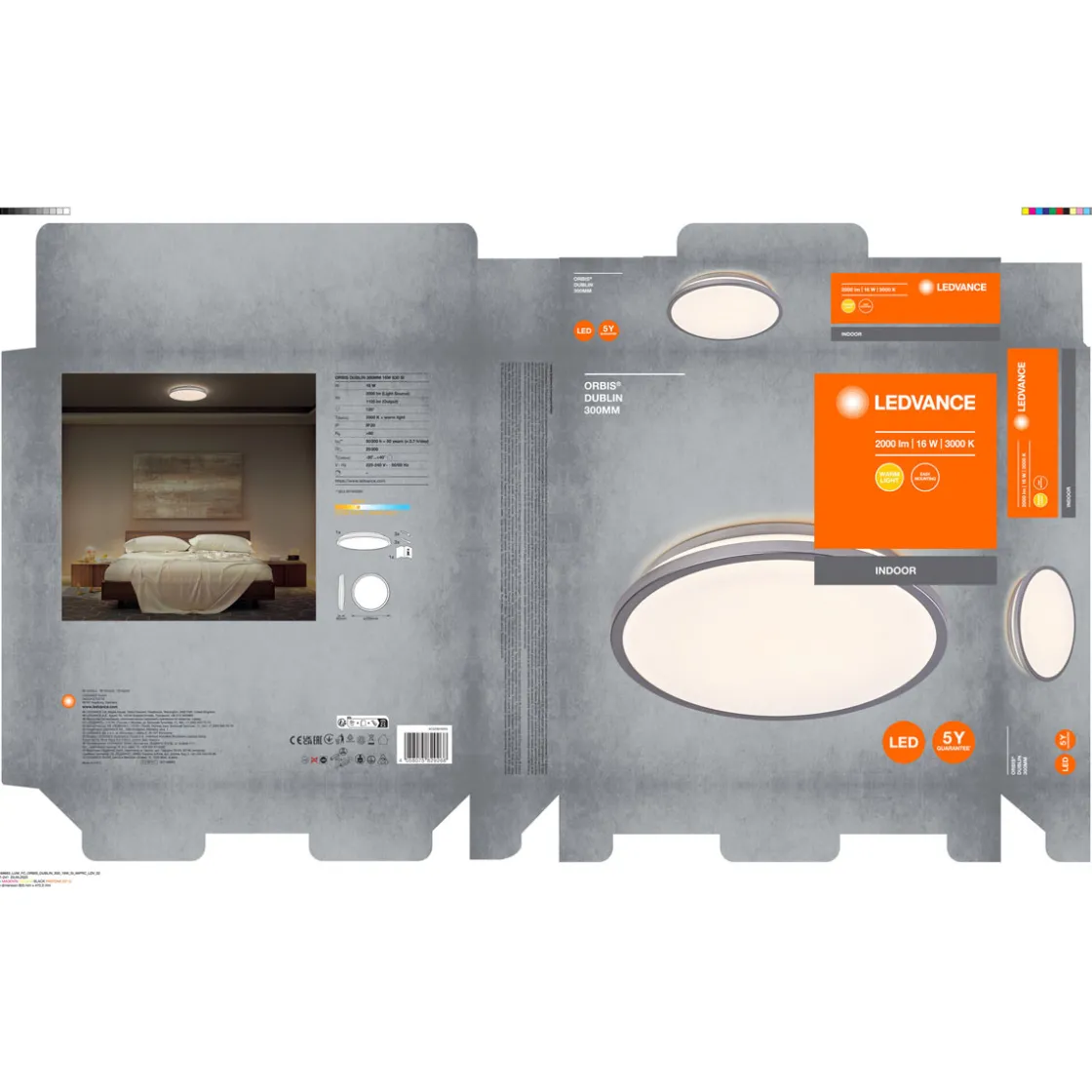 Orbis Dublin 300 mm 16W830 Silber ^ Ledvance Outlet