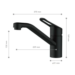 Spültischarmatur Mila Anti-Fingerabdruck Schwarz Matt ^ LENZ Best