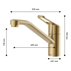 Spültischarmatur Mila Anti-Fingerabdruck Gold ^ LENZ New