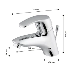 Waschtischarmatur Liana Eco-Klick Chrom ^ LENZ Hot