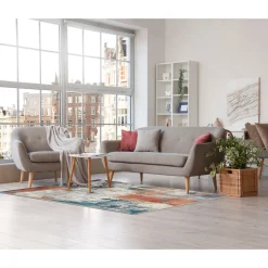 Teppich Polino 120x170 cm blau-koralle ^ Luxor living Online