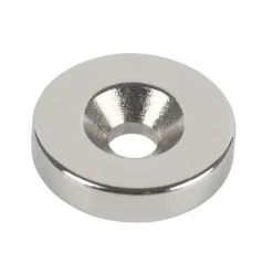 Magnet Neodym Ø 18 x 4mm, mit Senkbohrung Ø 4,5 mm, silber ^ Best