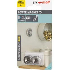 Magnet Neodym Ø 18 x 4mm, mit Senkbohrung Ø 4,5 mm, silber ^ Best