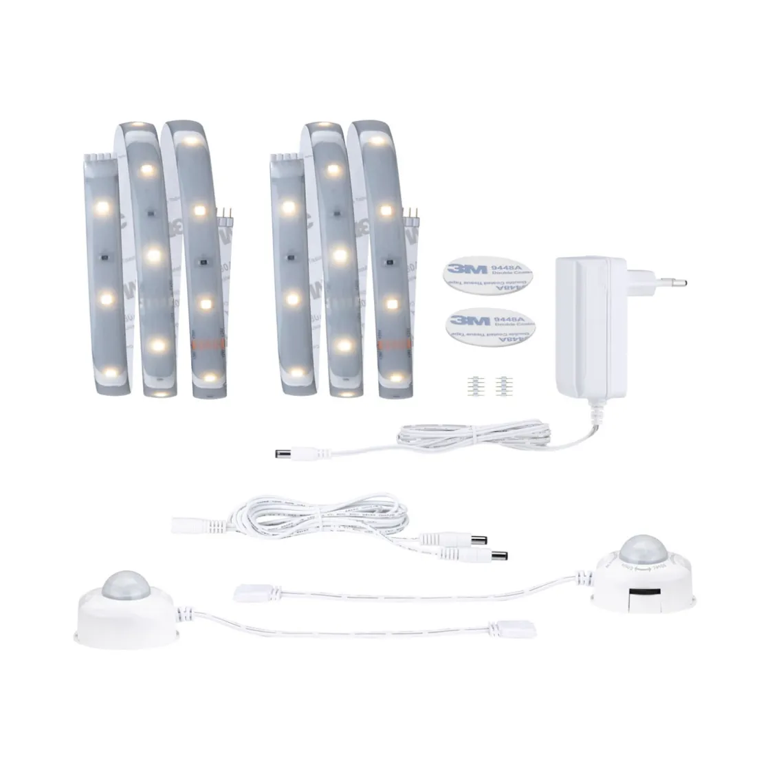 MaxLED 250 Comfort Set Bett 2x1m Warmw2700K Protect Cover IP44 2x4W 24V Silb ^ Paulmann Best