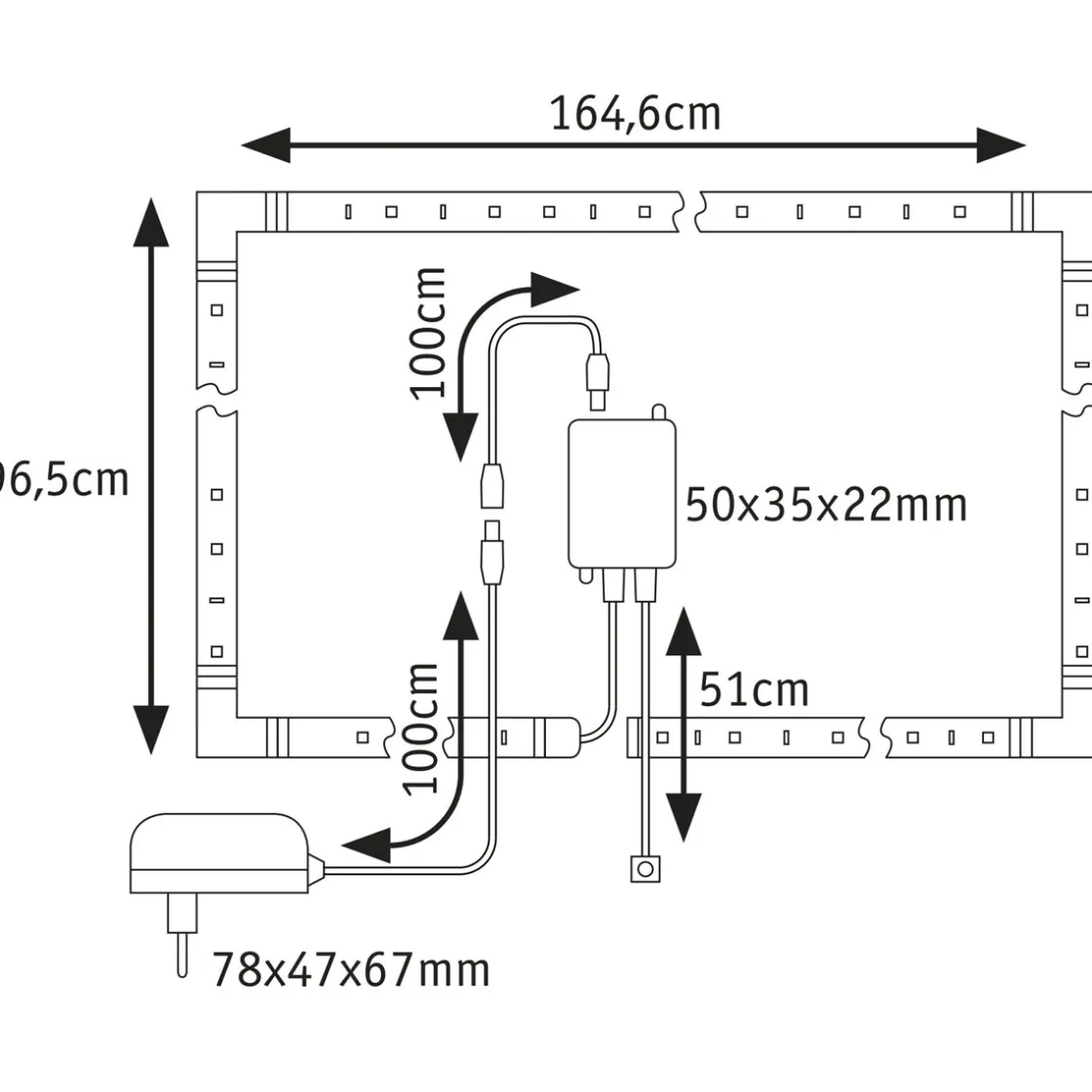 MaxLED 250 Comfort Sets TV 75 RGBW 3000K25,5W 230/24V Silber Kst ^ Paulmann