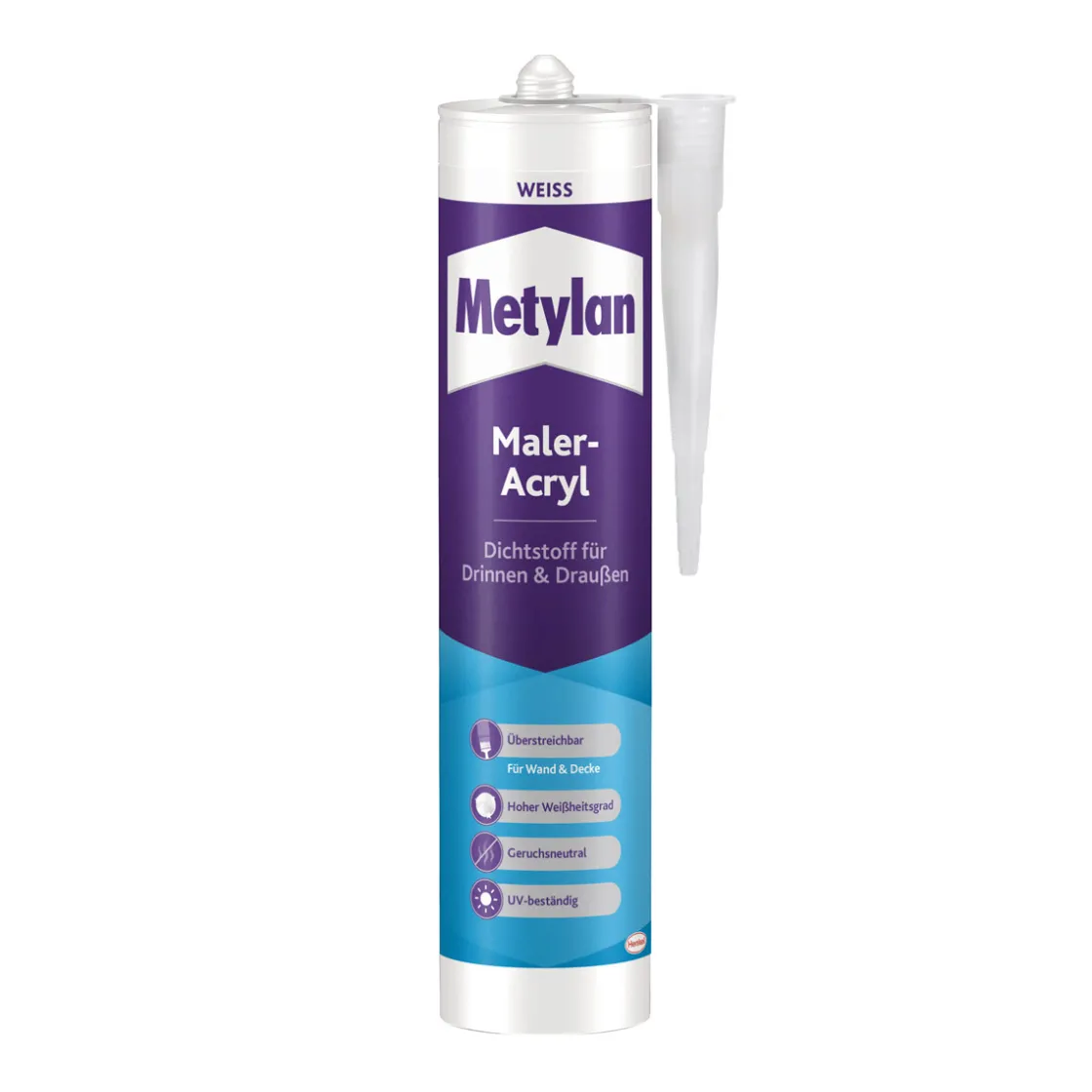 Maleracryl Wand und Decke weiß 300 ml ^ Metylan Hot