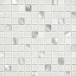 Mosaikfliese X-Glue Glas Alu-Weiß 30 x 30 cm selbstklebend ^