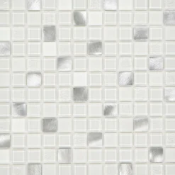 Mosaikfliese X-Glue Glas Alu-Weiß 30 x 30 cm selbstklebend ^