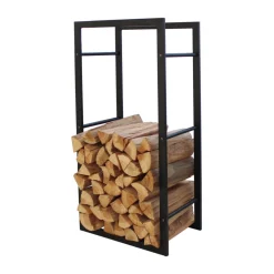 Kaminholzhalter Schwarz Pulverbeschichtet L45xB30xH96cm ^ MyFireTool Best
