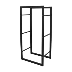 Kaminholzhalter Schwarz Pulverbeschichtet L45xB30xH96cm ^ MyFireTool Best