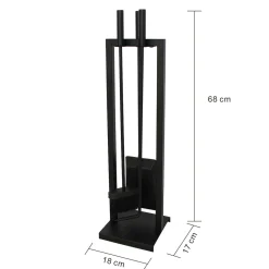 Kaminofenbesteck, 3tlg., Farbe: Schwarz, pulverbeschichtet ^ MyFireTool Clearance