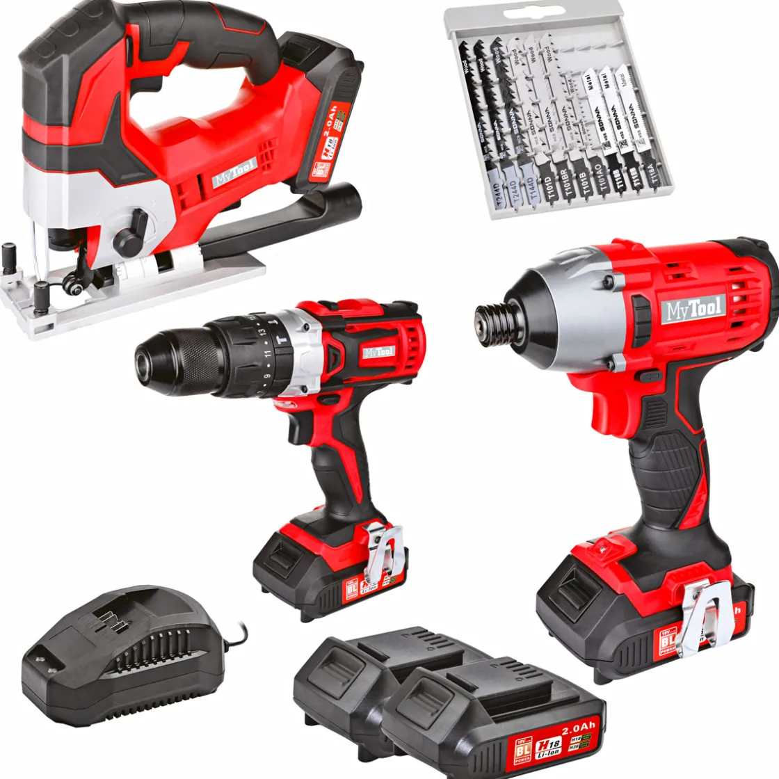 Akku-Bohrschrauber-Set Basic 4-teilig ^ MyTool Clearance