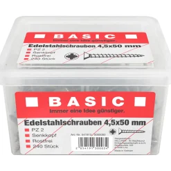 Edelstahlschraube 4,5 x 50 mm 240 Stück im Eimer ^ MyTool Best