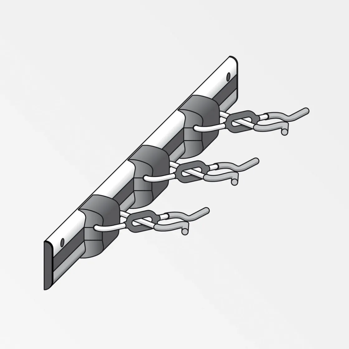 Gerätehalter-Set X-Star mit Schiene schwarz-rot ^ MyTool