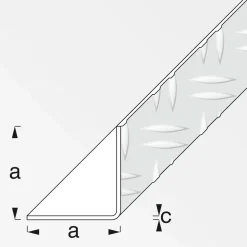 Riffelblechwinkel 35,5 mm 2,5m gleichschenklig blank ^ MyTool Clearance