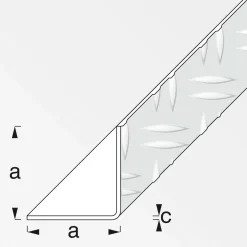 Riffelblechwinkel 23,5 mm 1m gleichschenklig blank ^ MyTool Outlet