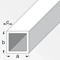 Vierkant-Rohr 20 x 20 x 1 mm 1m silber ^ MyTool Sale