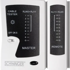 Netzwerkkabeltester f. RJ45 und RJ11 ^ Schwaiger Hot