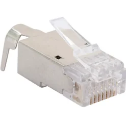 Netzwerkstecker 8-8- 2 Stueck CAT 6a/CAT7 silber/grau ^ Schwaiger