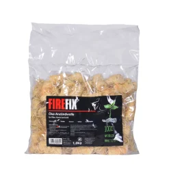 Oeko-Anzuendwolle Wachsgetraenkte Holzwolle 1 kg Sack ^ FIREFIX Discount
