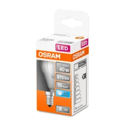 LED-Leuchtmittel E14 40W matt neutralweiß ^ Osram Hot