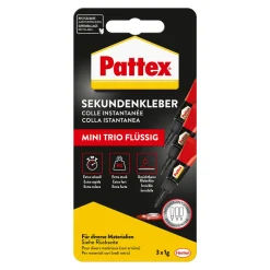 Sekundenkleber Flüssig Mini Trio 3 x 1 g ^ Pattex Hot