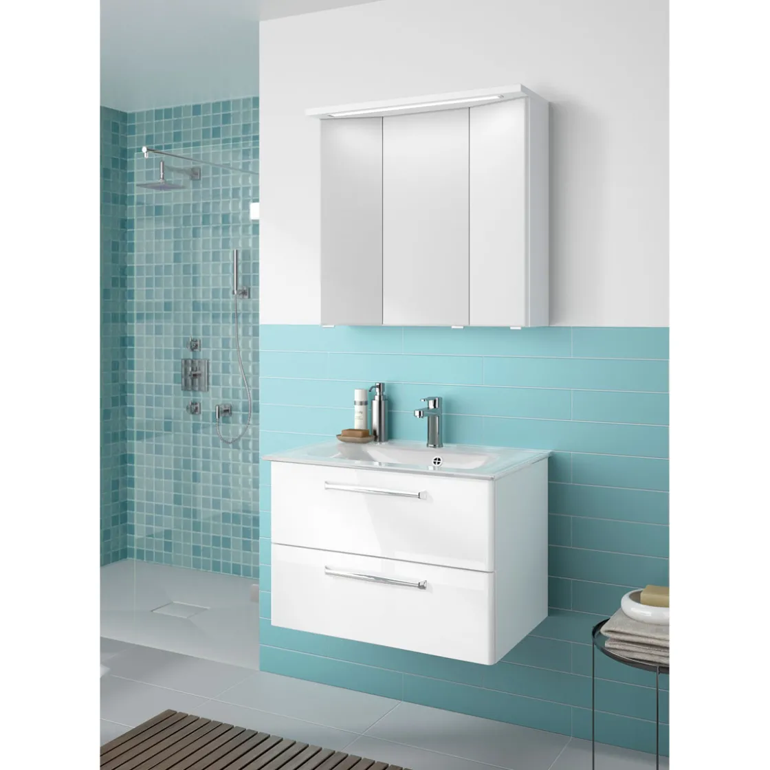 Glaswaschtisch Trentino rechteckig 77 x 1,5 x 50 cm ^ Pelipal Online