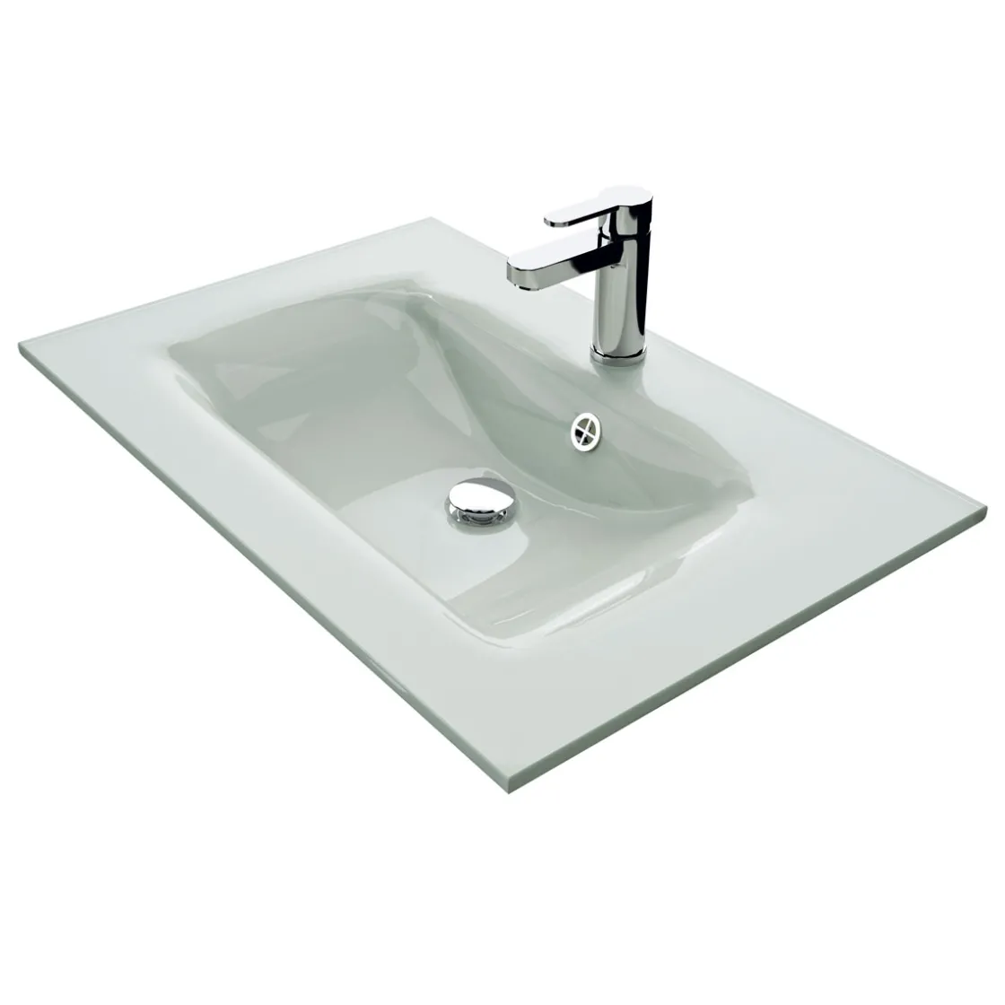 Glaswaschtisch Trentino rechteckig 77 x 1,5 x 50 cm ^ Pelipal Online