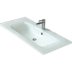 Glaswaschtisch Trentino weiß 107 x 1,5 x 50 cm ^ Pelipal Hot