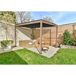 Pergola 111 Deluxe Dark Oak Holzoptik 300 x 250 x 600 cm ^